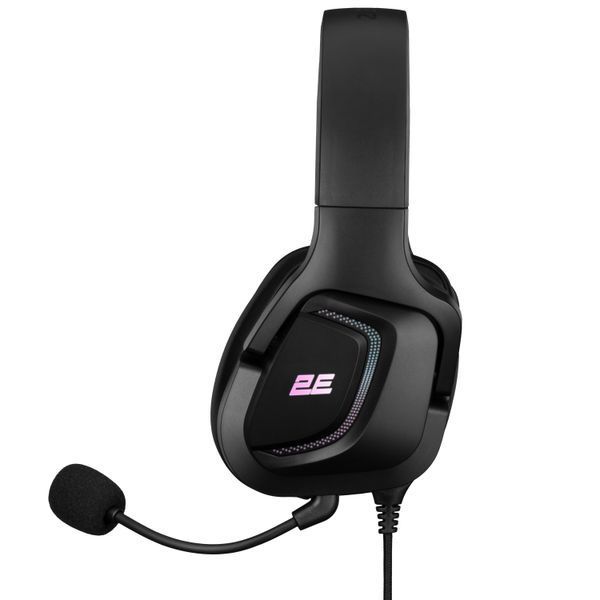 Гарнитура игровая 2E GAMING HG340, mini-jack/dual 3.5 мм, RGB, 2 м, чёрная 2E-HG340BK фото