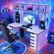 Геймерський стіл ZEUS-Game Viking-3М (1800x870/920 мм) білий-чорний Vi-3LW фото 3