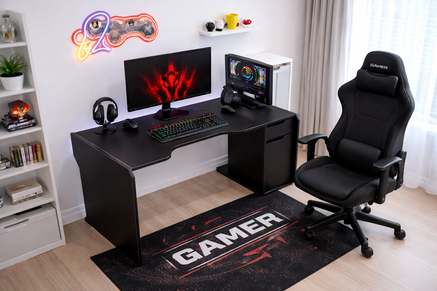 Геймерський стіл ZEUS-Game VARVAR-2S D-200 1600 x 850 (800) чорний VAR-D2 фото