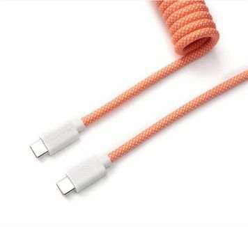 Кабель USB-A/USB-C > USB-C заряджання/синхронізації Keychron, 1.36м, Type-C, Coiled Aviator, оранжевий CAB14_KEYCHRON фото