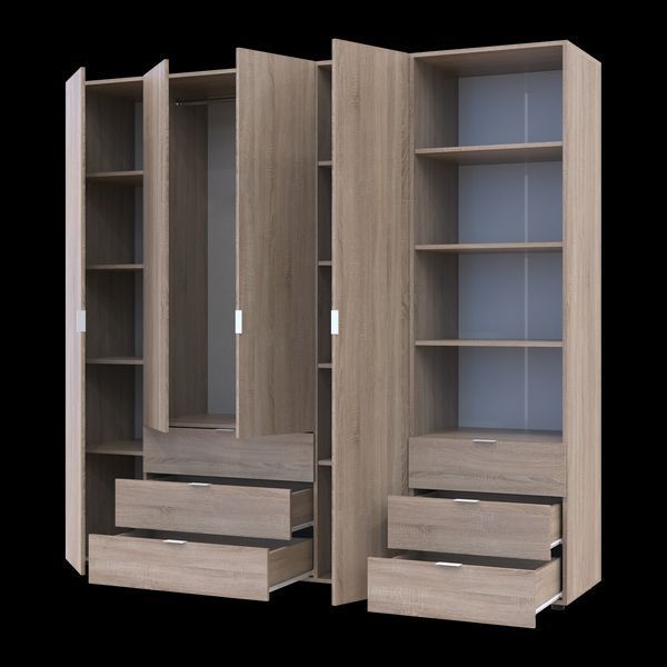 Шафа для одягу 4-дверна з пеналом Doros Гелар Дуб 215&times;49.5&times;203.4 см (42005182) 42005182 фото