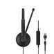 Гарнітура комп'ютерна стерео On-Ear EPOS IMPACT 100 MS, USB C + A, Microsoft Teams, односпрямований, 2м, Чорний 1001421 фото 3