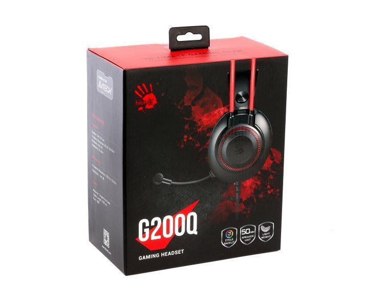 Игровые наушники Bloody G200Q (Black+Red) 1607258 фото