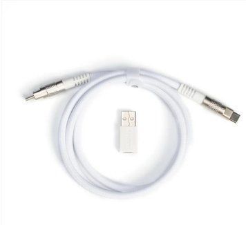 Кабель USB-A/USB-C > USB-C заряджання/синхронізації Keychron, 1м, Type-C, Double-Sleeved Geek, білий CAB20_KEYCHRON фото