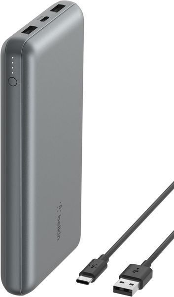 Акумулятор портативний літій-іонний Power Bank Belkin 20000 мА&middot;год 15 Вт 2&times;USB-A/USB-C, сірий BPB012BTGY фото