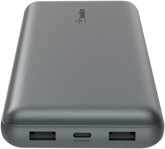 Акумулятор портативний літій-іонний Power Bank Belkin 20000 мА&middot;год 15 Вт 2&times;USB-A/USB-C, сірий BPB012BTGY фото