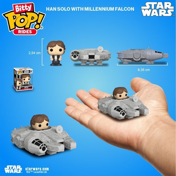 Хан Соло й Тисячолітній сокіл - Bitty Pop! Rides: Han Solo and The Millennium Falcon optfunko139 фото