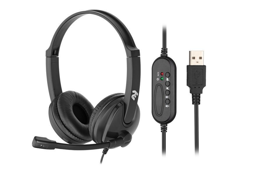 Гарнитура ПК стерео On-ear 2E CH12 USB, omni-mic, 2 м, чёрная 2E-CH12SU фото