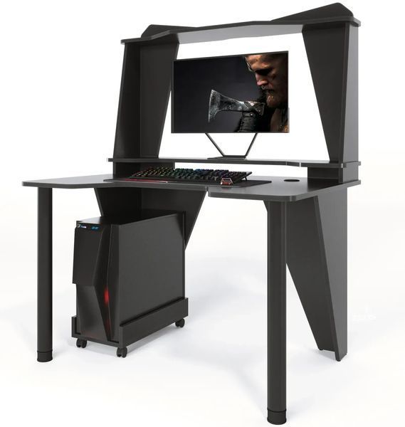 Геймерский компьютерный стол ZEUS-Game IVAR-2 1200 мм черный IV-212 фото