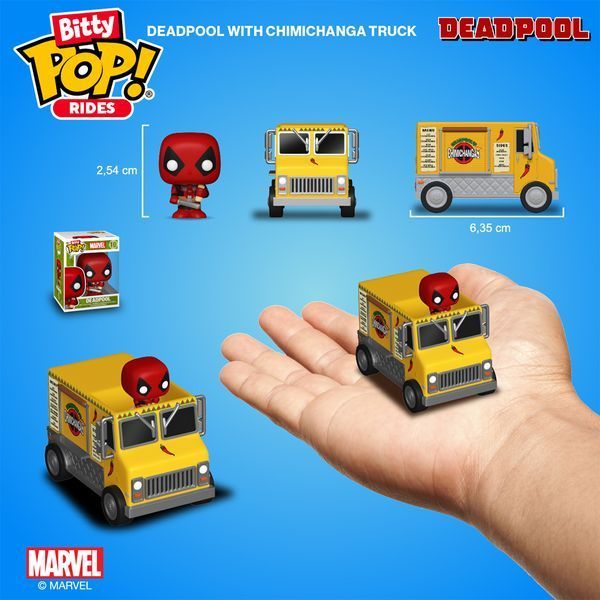 Дэдпул и грузовик Чимичанги - Bitty Pop! Rides: Deadpool's Chimichanga Truck optfunko140 фото