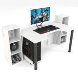 Геймерський стіл ZEUS-Game GAMER-5 білий для ігрової кімнати