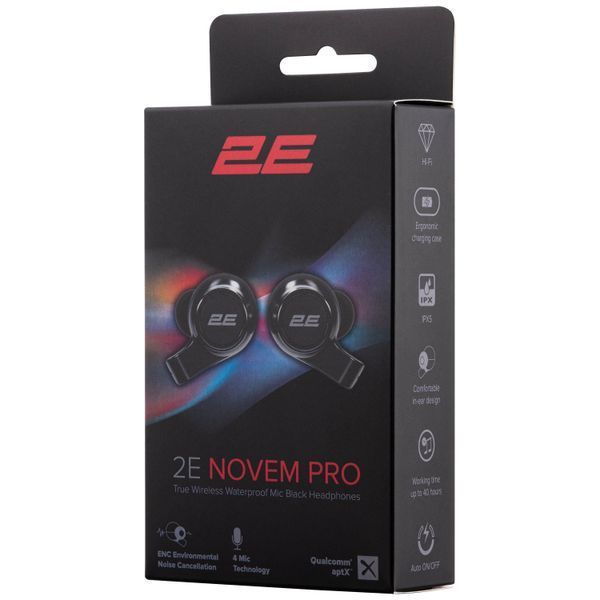 Наушники 2E Novem Pro True Wireless, 4 Mic, Waterproof, Black 2E-EBTWNPBK фото