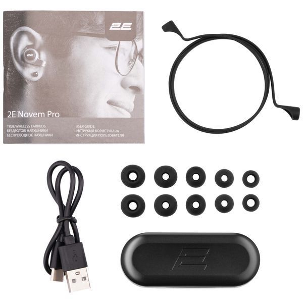 Наушники 2E Novem Pro True Wireless, 4 Mic, Waterproof, Black 2E-EBTWNPBK фото