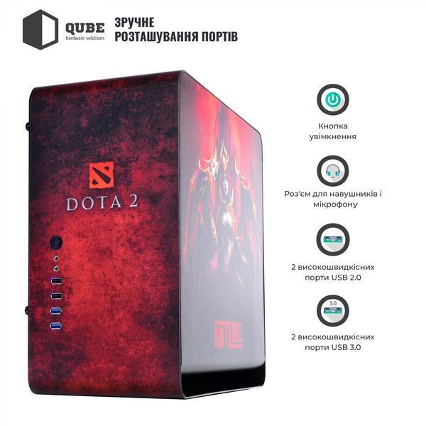 Корпус QUBE EAGLE Aluminum Black Printed Dota 2 red (QBX3M_WBNU3PD2R) QBMS112_FB2U3 фото