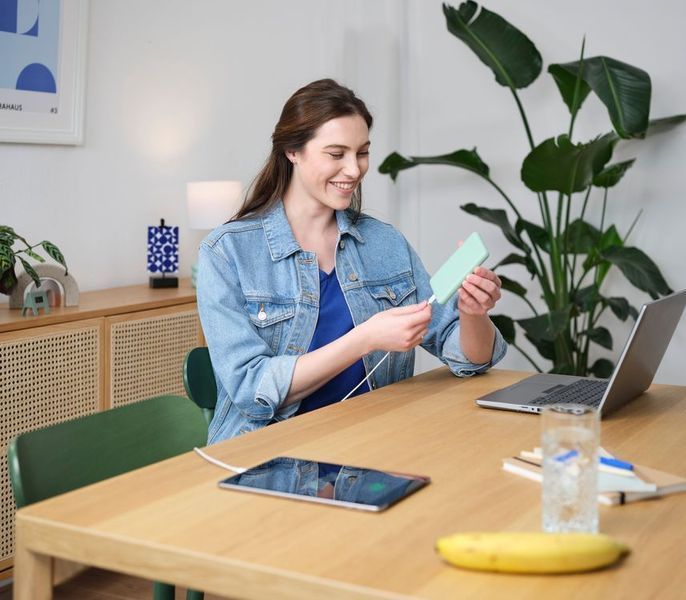 Акумулятор портативний літій-іонний Power Bank Trust Primo ECO 10000 мА&middot;год 2&times;USB-A/USB-C 15 Вт, зелений 25029_TRUST фото