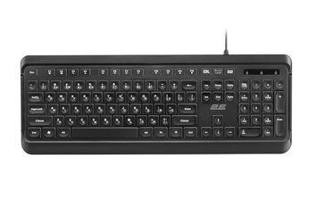 Клавіатура мембранна 2E KS120 104key, USB-A, EN/UK, White LED, чорний 2E-KS120UB_UA фото