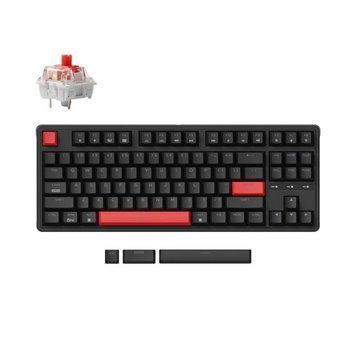 Клавіатура механічна Keychron C3 Pro V2 87Key, K pro Brown, USB-A, QMK, Hot-swap,8K, EN/UKR, RGB, чорний C3PX-H3-UA фото