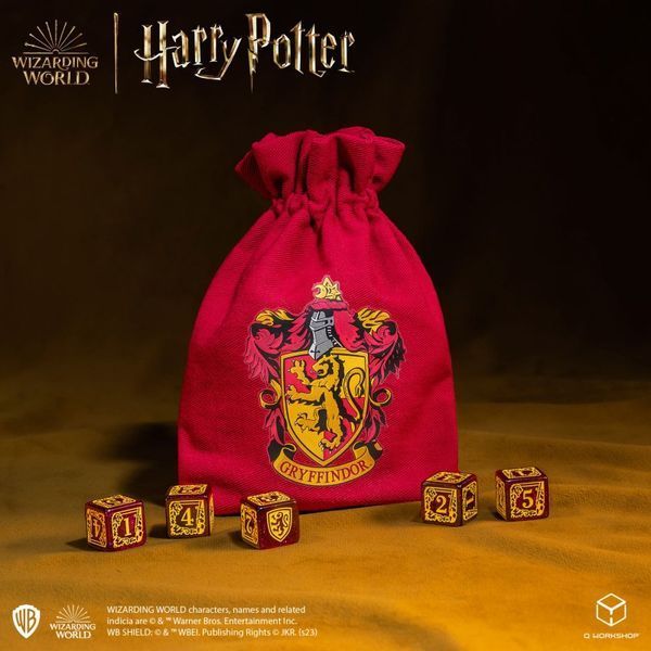 Набор кубиков с мешочком Harry Potter. Gryffindor Dice & Pouch (5) 190142/2023/1/A/D6B фото