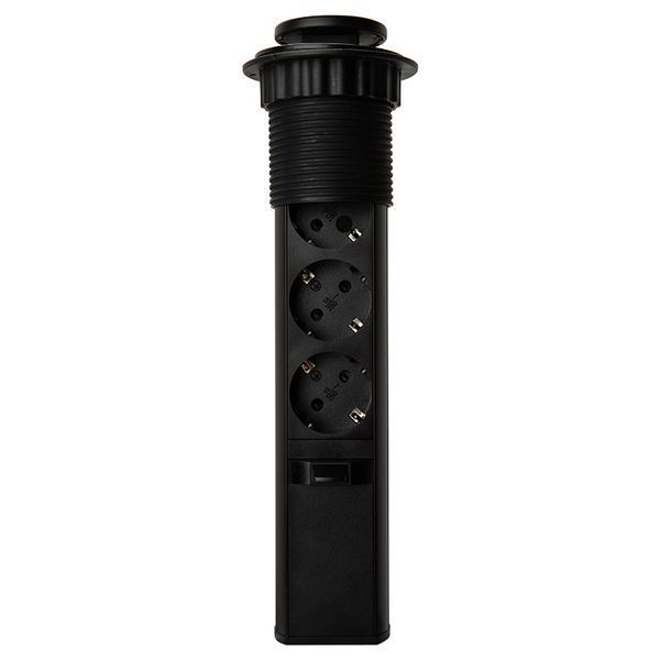 Висувний розетковий блок Lumine ELECTRIC 70mm 3-x розетки, чорний 171904 фото