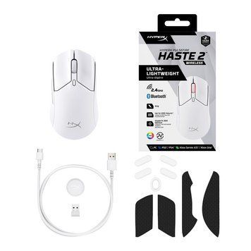 Миша HyperX Pulsefire Haste 2, RGB, USB-A/WL/BT, білий 6N0A9AA фото