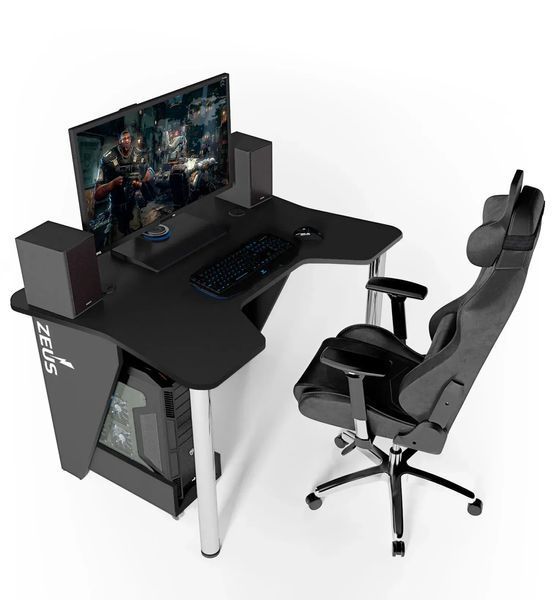 Геймерский стол ZEUS-Game IGROK-3L с подсветкой черный IG-3BLB фото