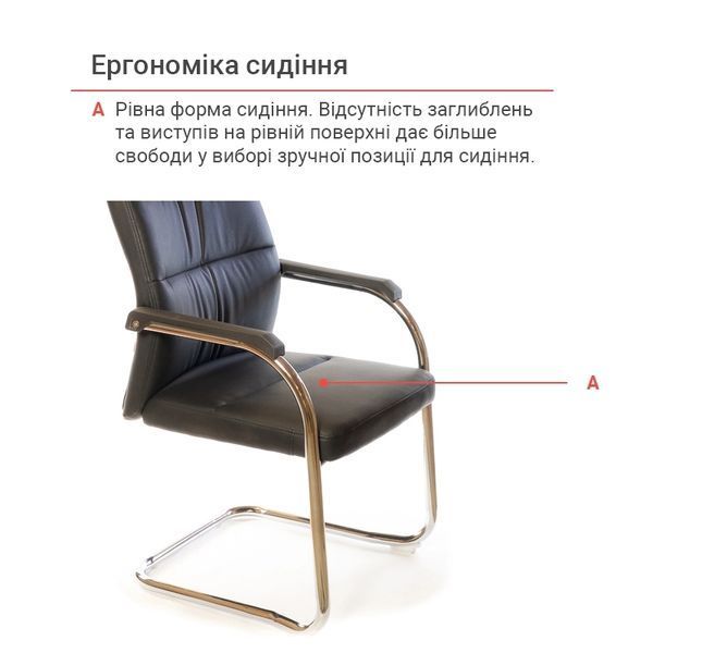 Крісло конференційне АКЛАС Натан CH CF (PU Чорний) 12775 фото