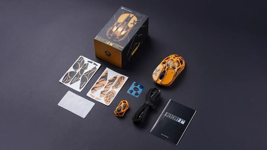 Миша GravaStar Mercury X Pro, 8K, BT/WL/USB-A, RGB, Battle-Worn Yellow GS_X_PRO_YLW фото