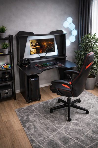 Геймерський стіл ZEUS-Game GAMER-4 чорний IV-312 фото