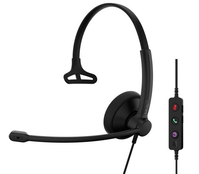 Гарнітура комп'ютерна моно On-Ear EPOS IMPACT 100 MS, USB C + A, Microsoft Teams, односпрямований, 2м, Чорний 1001419 фото