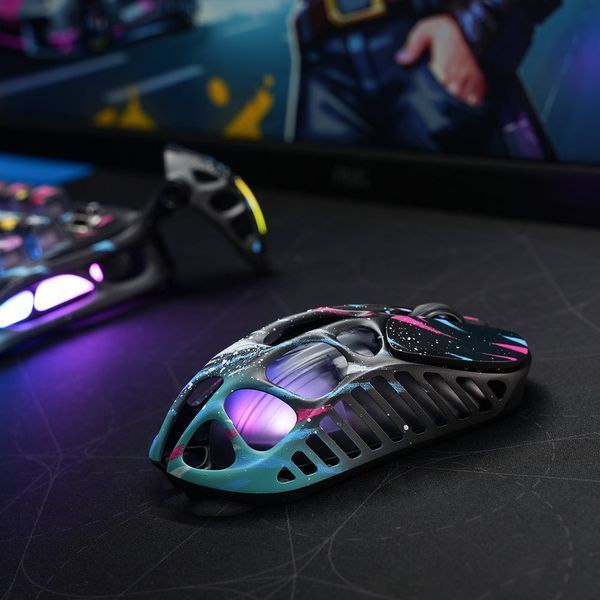 Миша GravaStar Mercury X Pro, 8K, BT/WL/USB-A, RGB, Neon Graffiti GS_X_PRO_CG_BLK фото