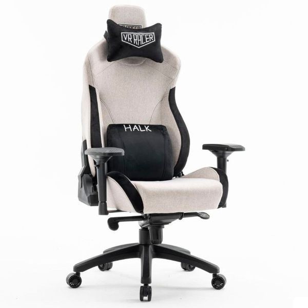 Геймерське крісло VR Racer Textile Halk серый-черный 555291 фото