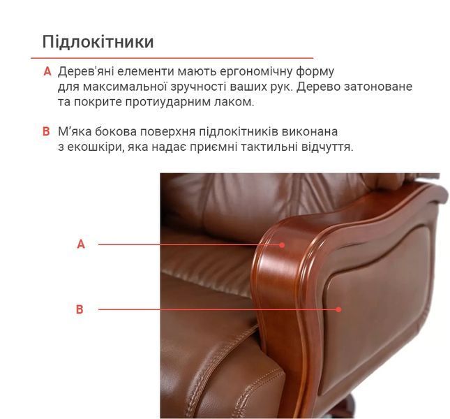 Крісло АКЛАС Трістрам EX RL Коричневий (Шкіра Lux LC-I) 142850 фото
