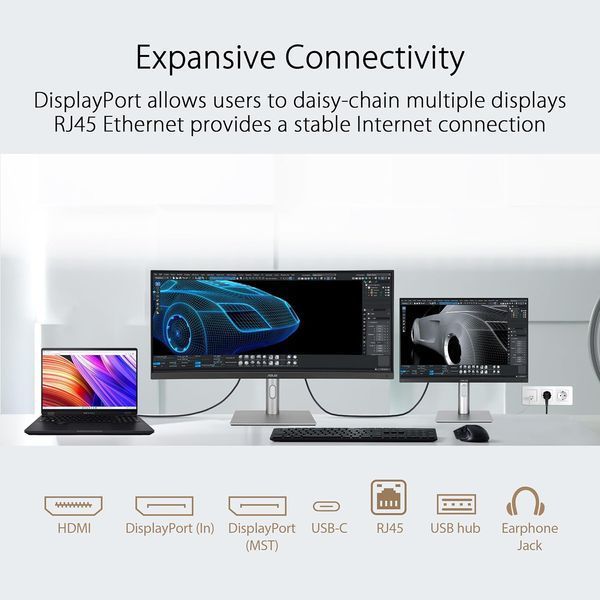 Монітор Asus ProArt PA34VCNV 34.1&Prime; (IPS, 3440&times;1440, 21:9, вигнутий, USB-C, HDR10) 90LM04A0-B02370 фото