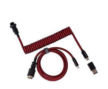 Кабель Type-A/Type-C Keychron Premium Coiled Aviator Cable-Straight Red CAB2_KEYCHRON фото