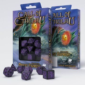 Набор кубиков COC Horror on the Orient Express Black & purple Dice Set (7) SCTO05 фото