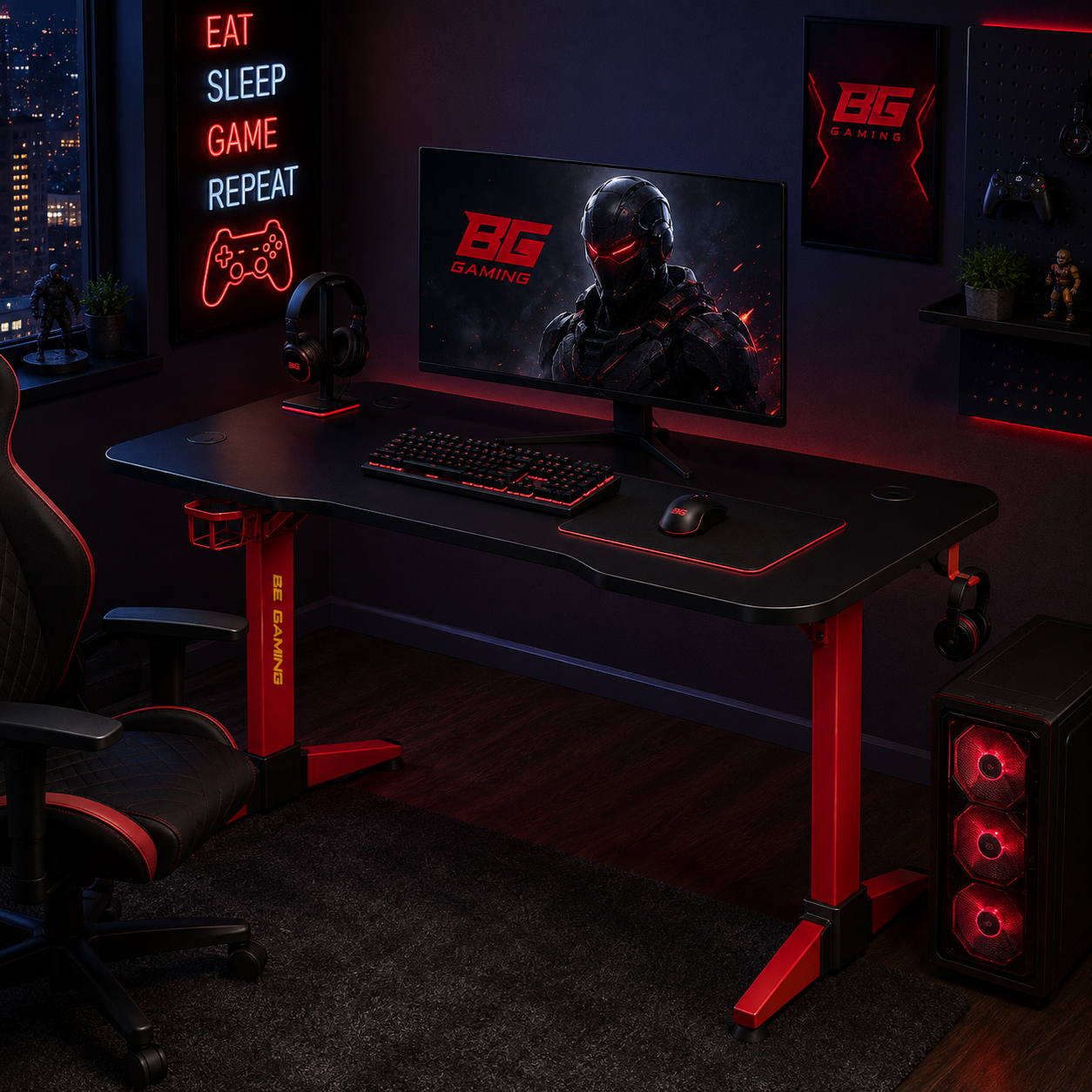 Компьютерный стіл 2E GAMING OTOROSHI чёрно-красный